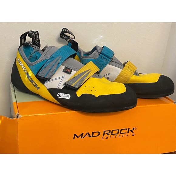 NIB Mad Rock Men\'s 9.5 Rock Climbing Shoes AGAMA YELLOW Suede Leather Straps Gym main image 6